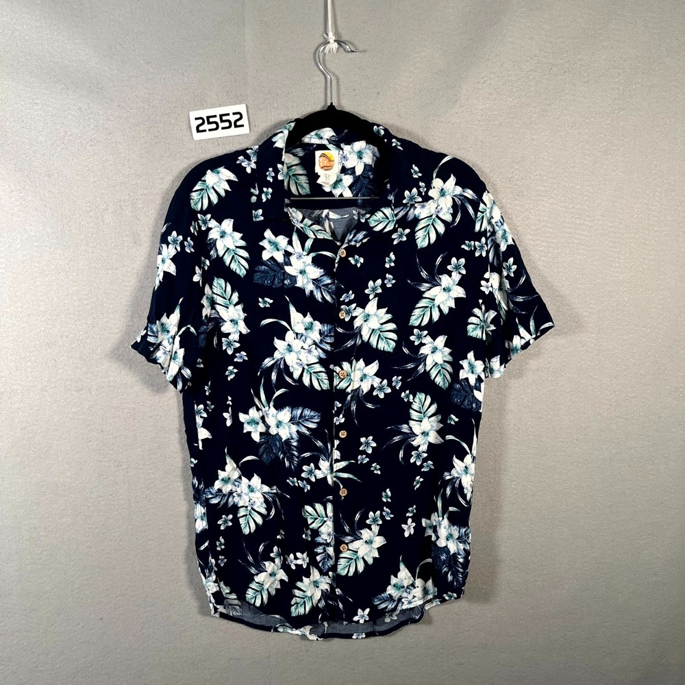C&C California Hawaiian Shirt Mens Small Multicolor Floral‎ Rayon Button Up